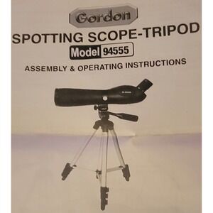 Gordon Spotting Scope Tripod Kit 20-60x60mm Angled Zoom Model 94555 with Case